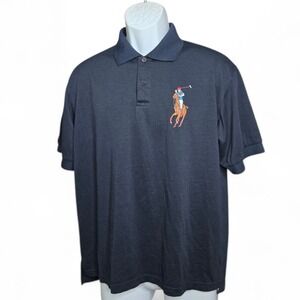 Polo Ralph Lauren Mens Preppy Polo Shirt Size Medium Old Money Navy Big Pony